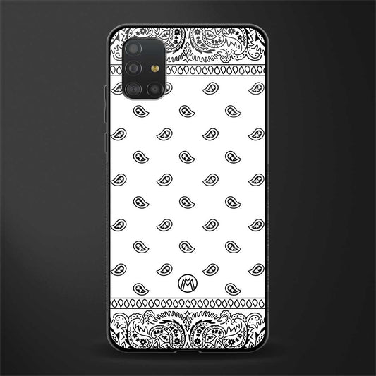 paisley white glass case for samsung galaxy a51 image