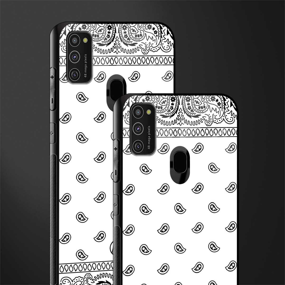 paisley white glass case for samsung galaxy m30s image-2