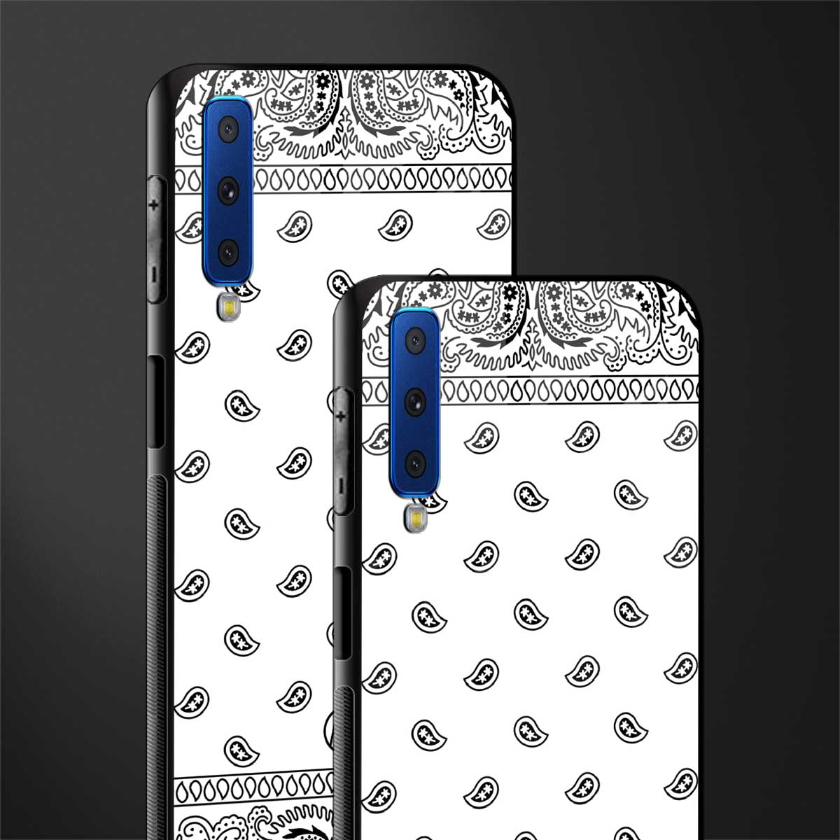 paisley white glass case for samsung galaxy a7 2018 image-2