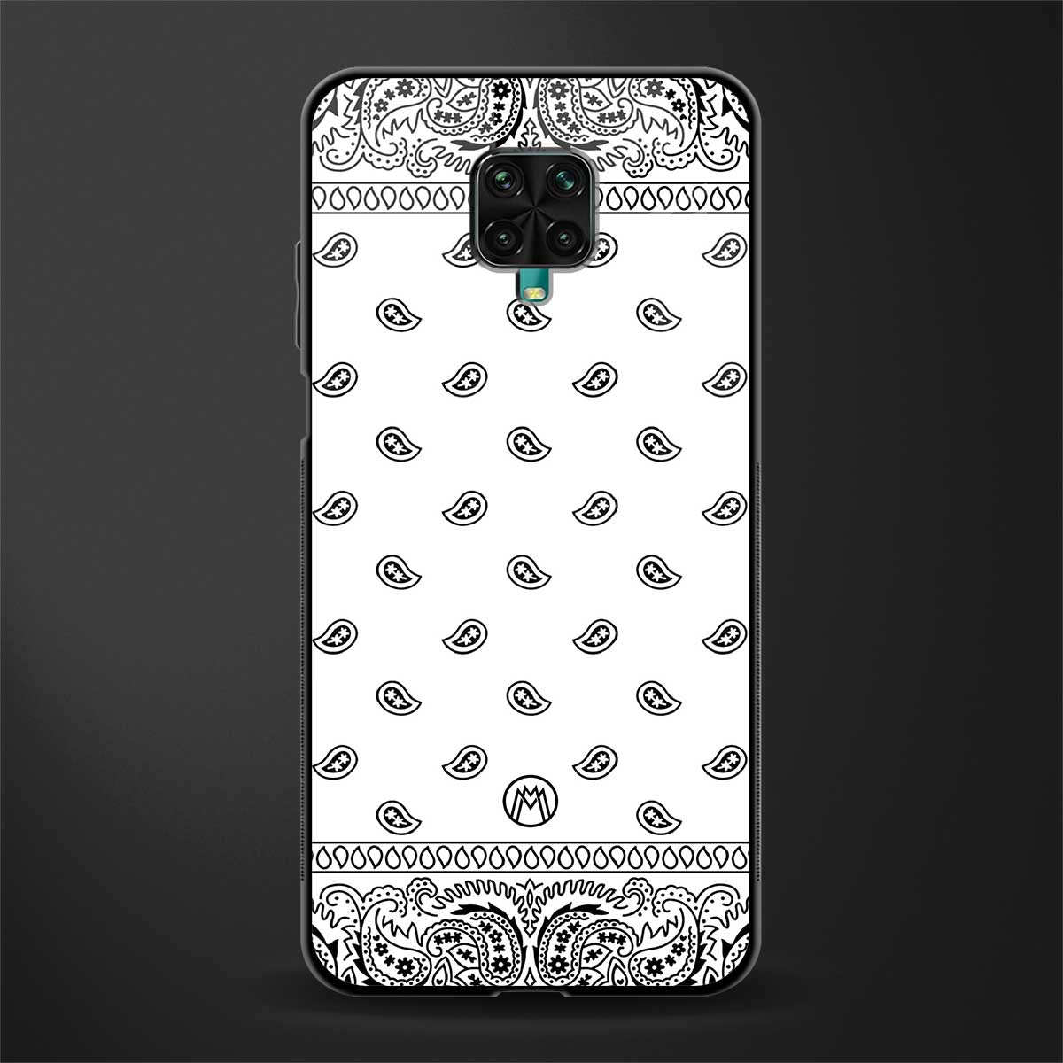 paisley white glass case for redmi note 9 pro image