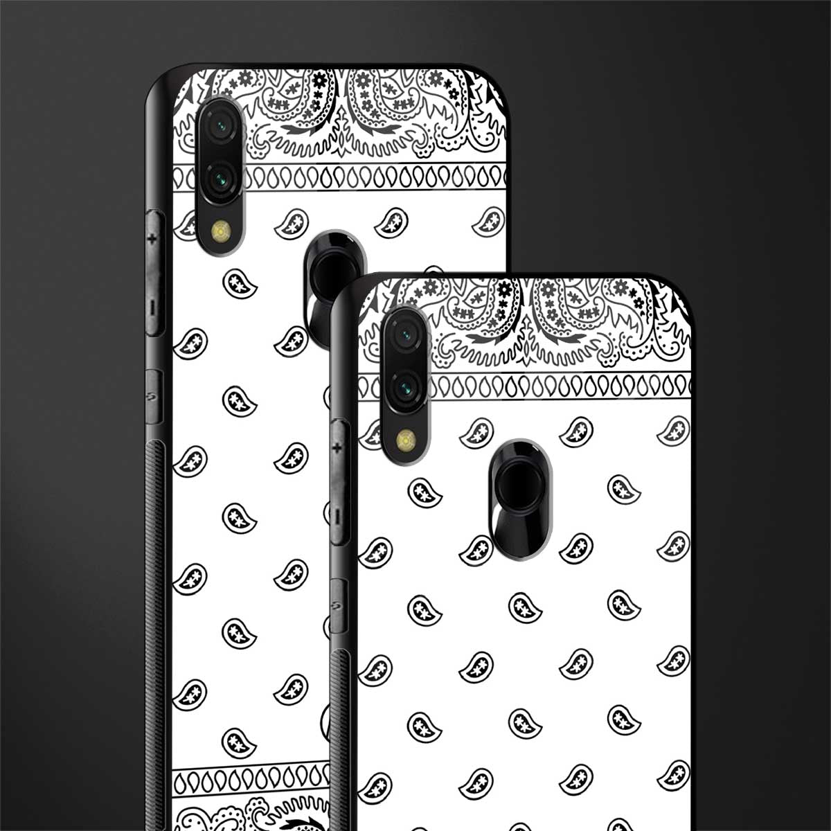 paisley white glass case for redmi note 7 pro image-2