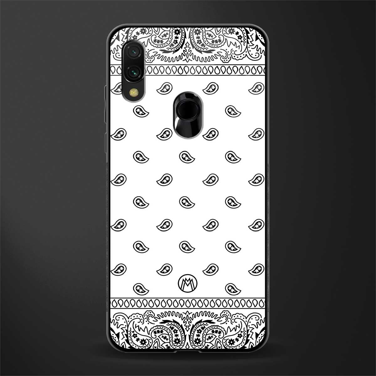 paisley white glass case for redmi note 7 image