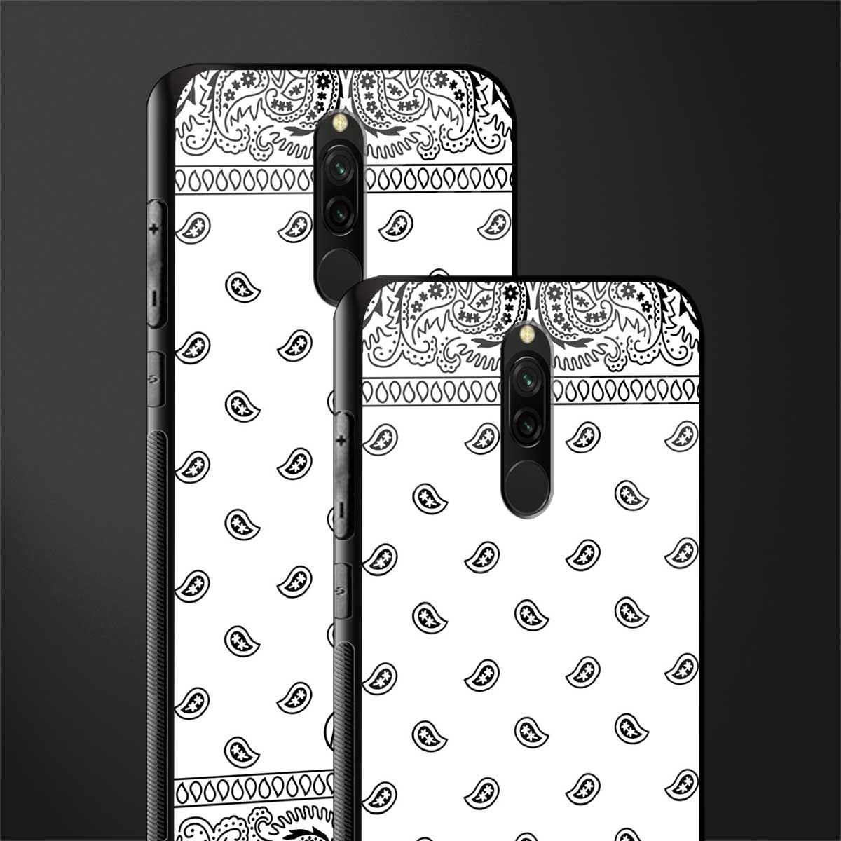 paisley white glass case for redmi 8 image-2