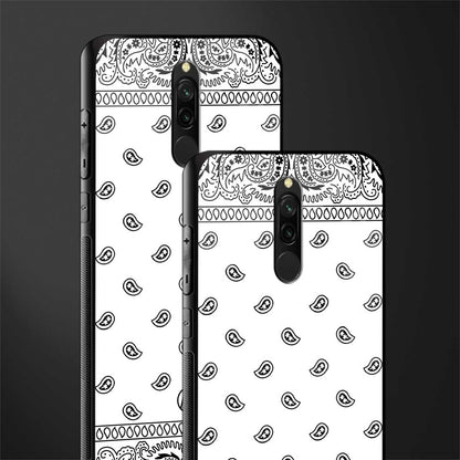 paisley white glass case for redmi 8 image-2