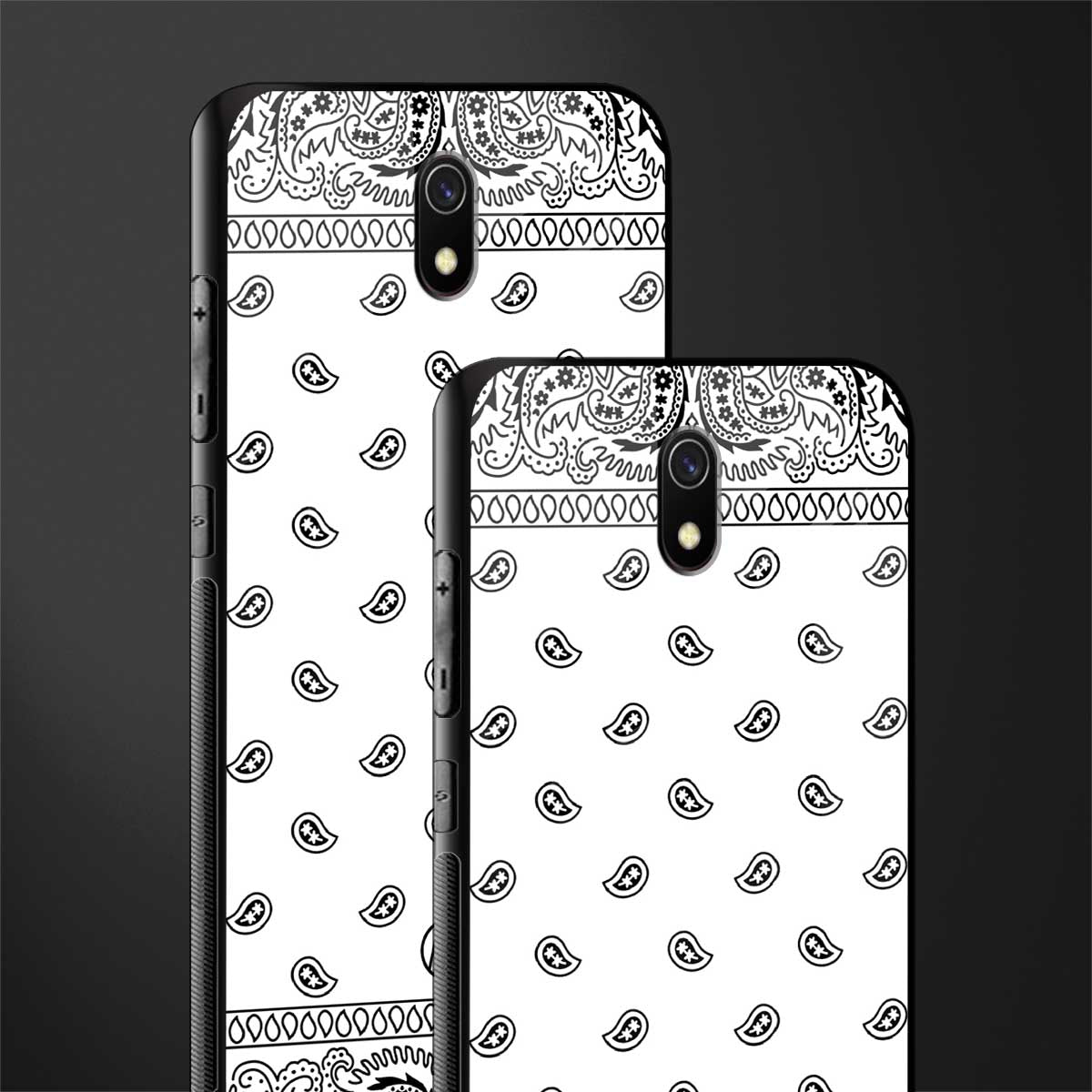 paisley white glass case for redmi 8a image-2