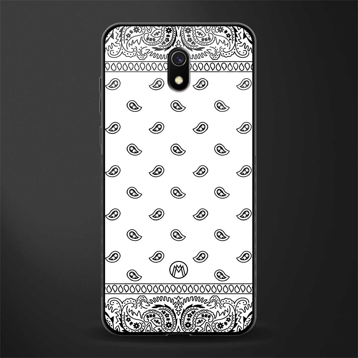 paisley white glass case for redmi 8a image