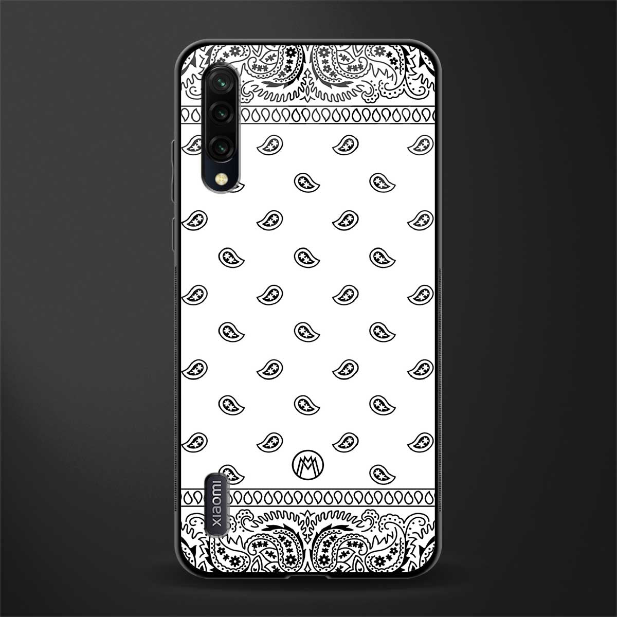 paisley white glass case for mi a3 redmi a3 image