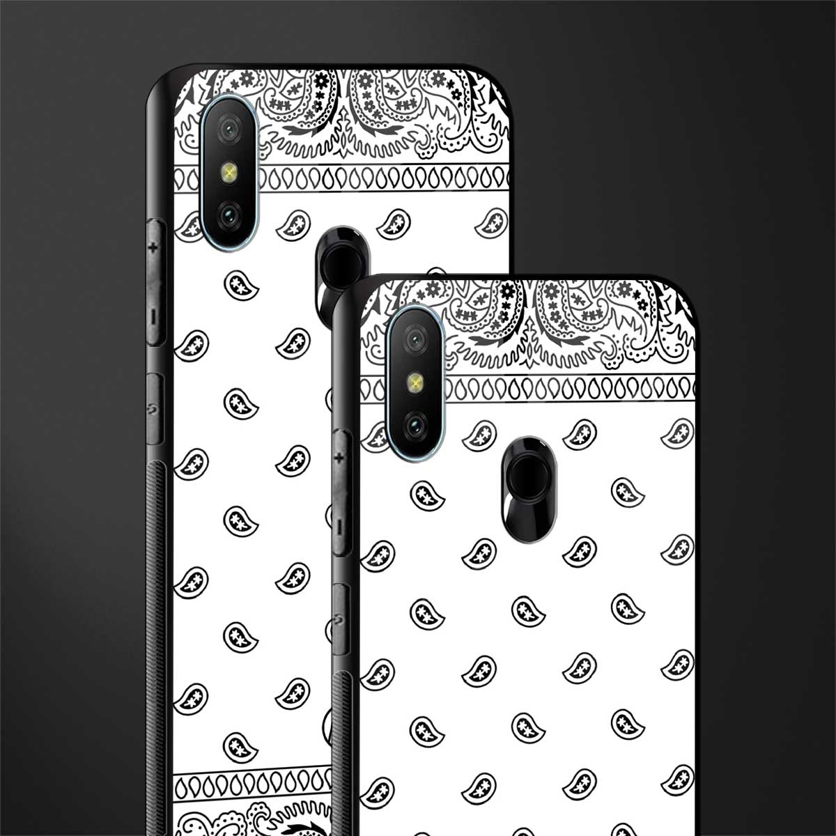 paisley white glass case for redmi 6 pro image-2