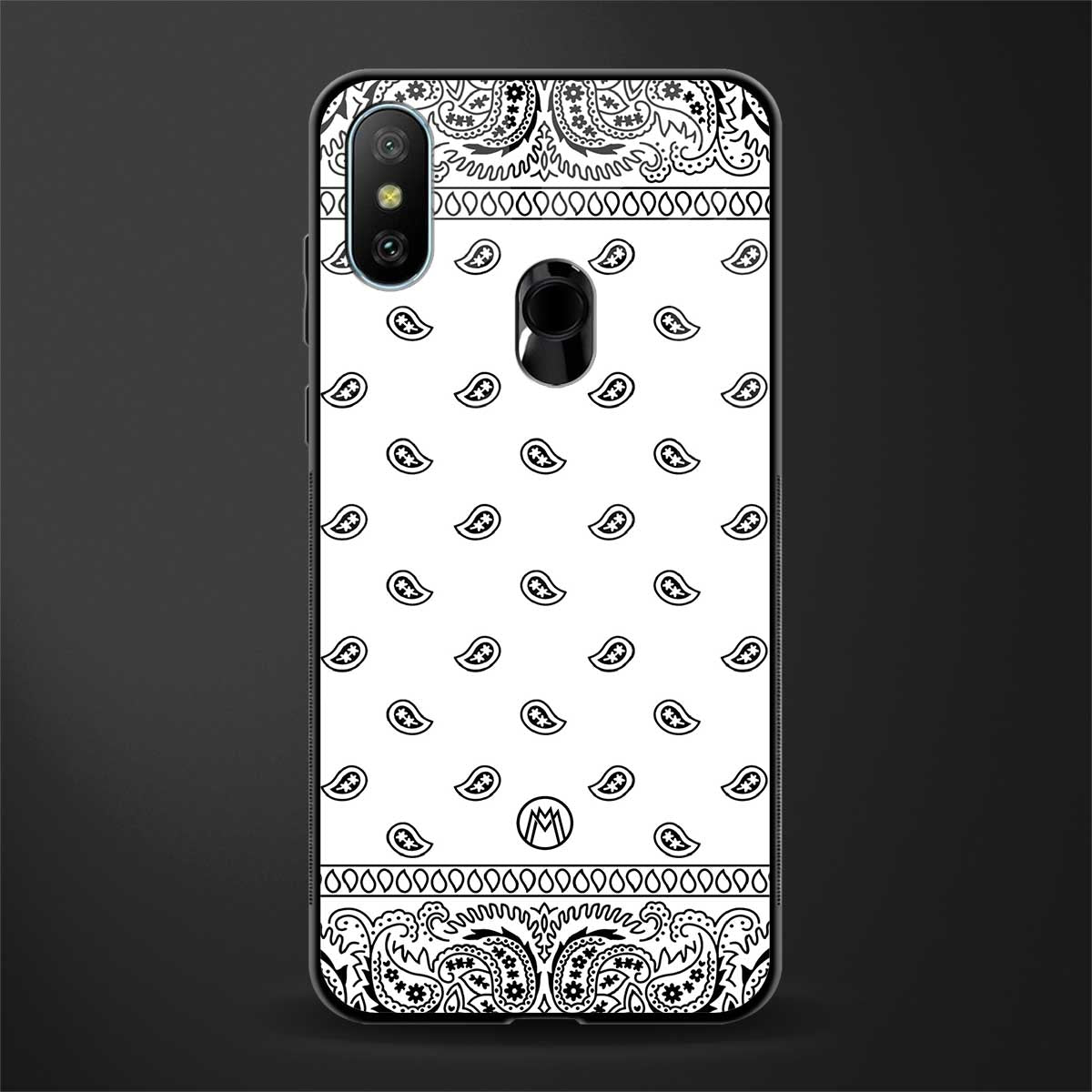 paisley white glass case for redmi 6 pro image