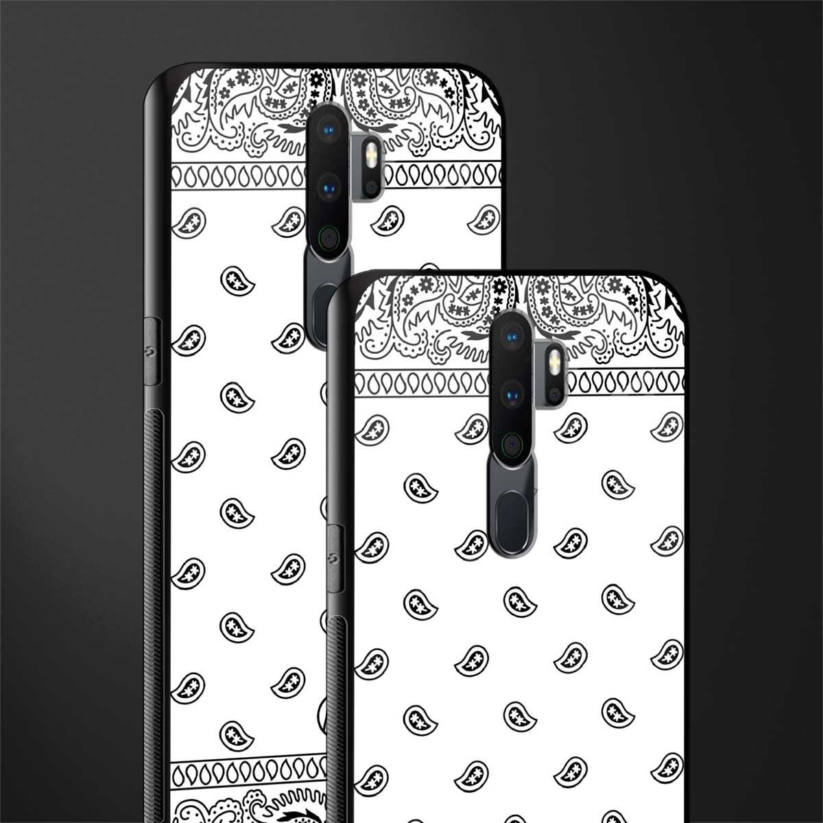 paisley white glass case for oppo a5 2020 image-2