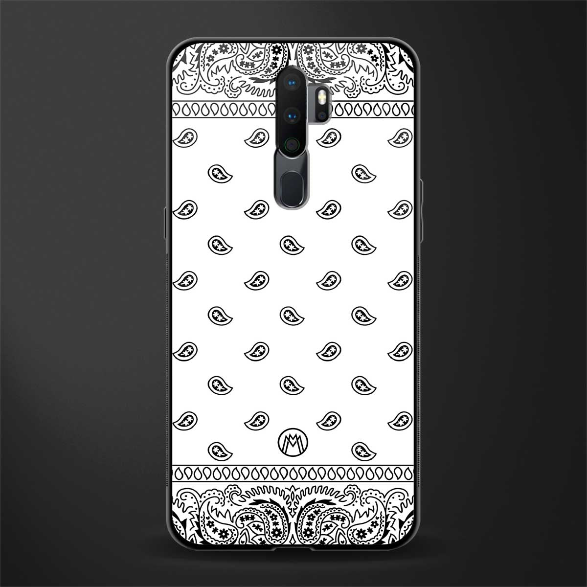 paisley white glass case for oppo a5 2020 image