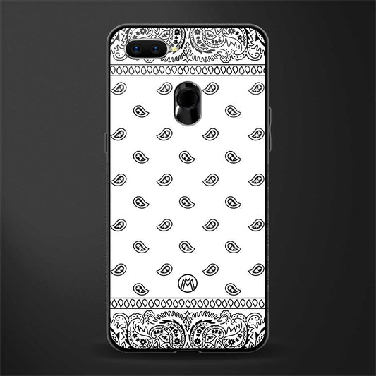 paisley white glass case for oppo a7 image