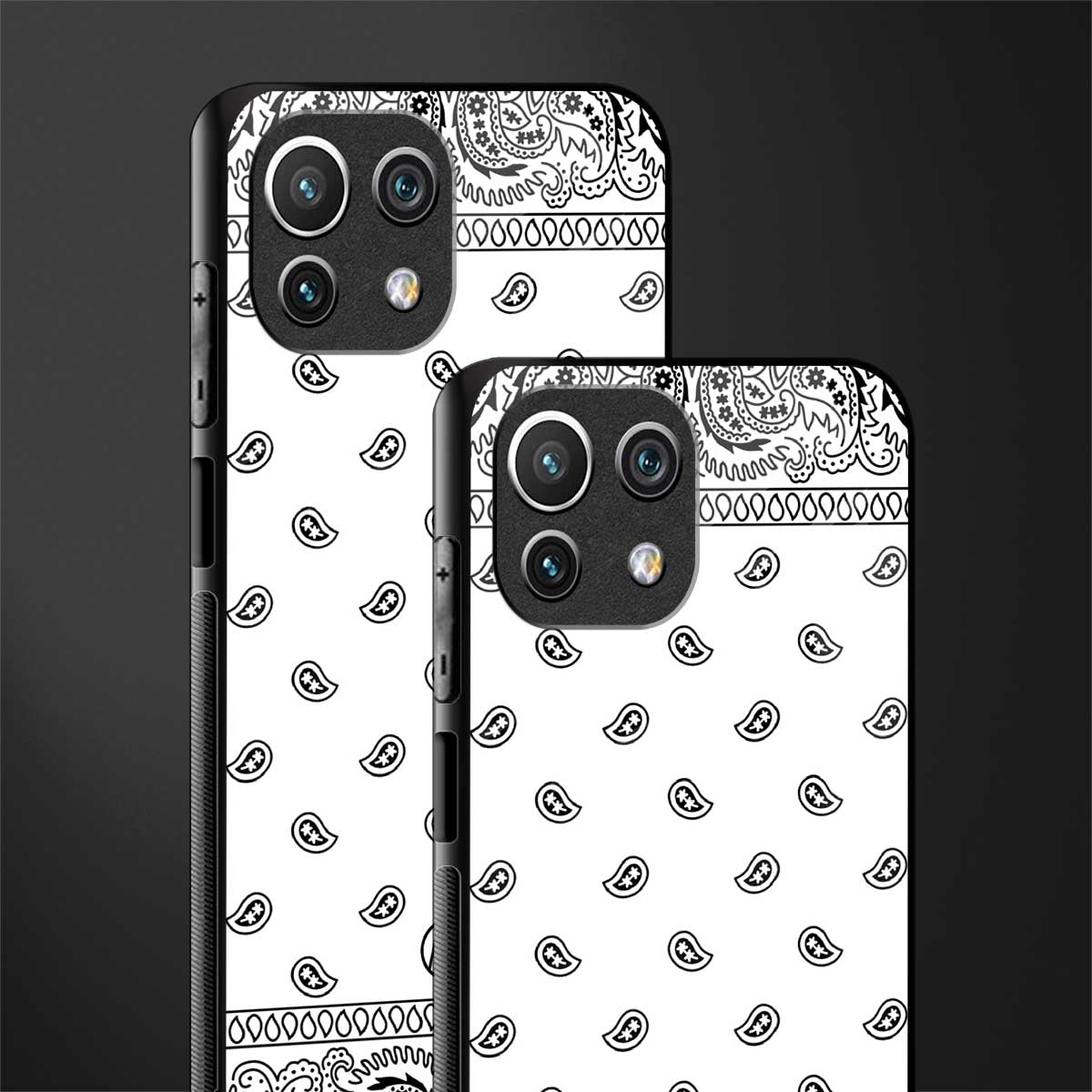 paisley white glass case for mi 11 lite image-2