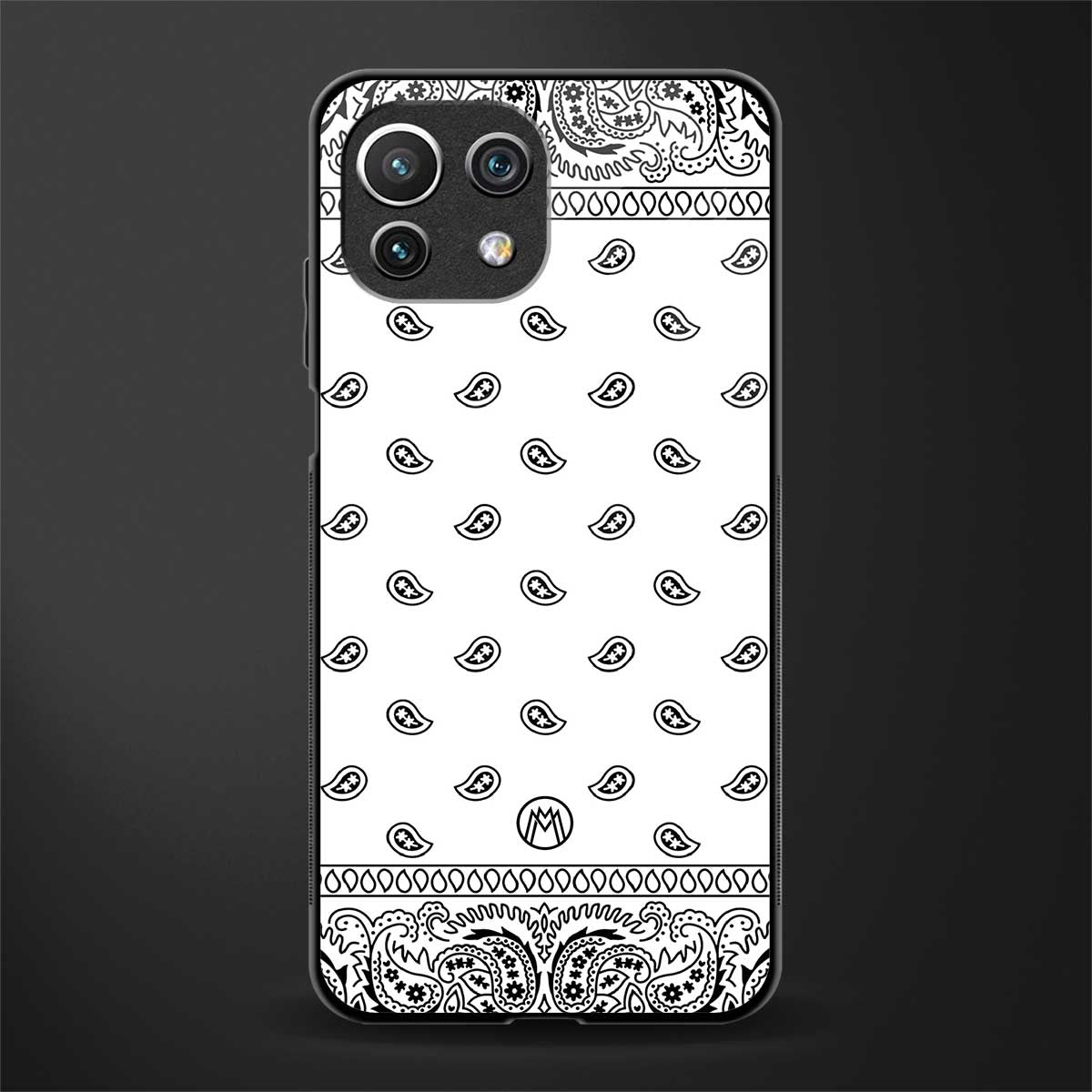 paisley white glass case for mi 11 lite image