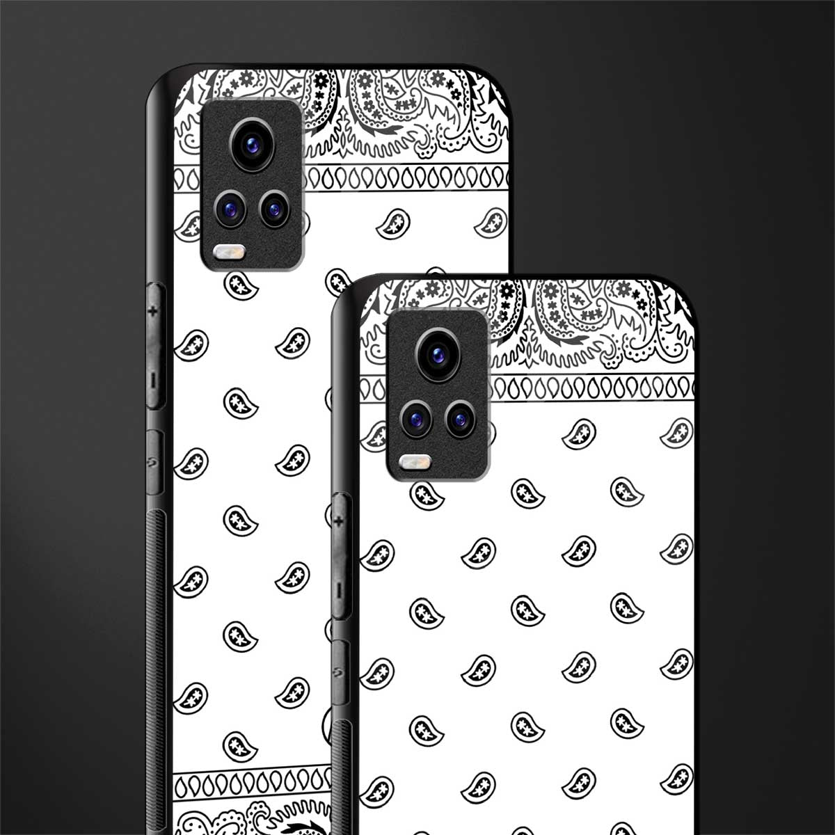 paisley white back phone cover | glass case for vivo y73