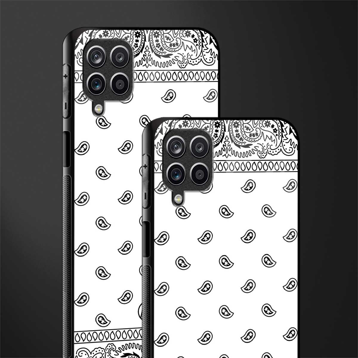 paisley white back phone cover | glass case for samsung galaxy a22 4g