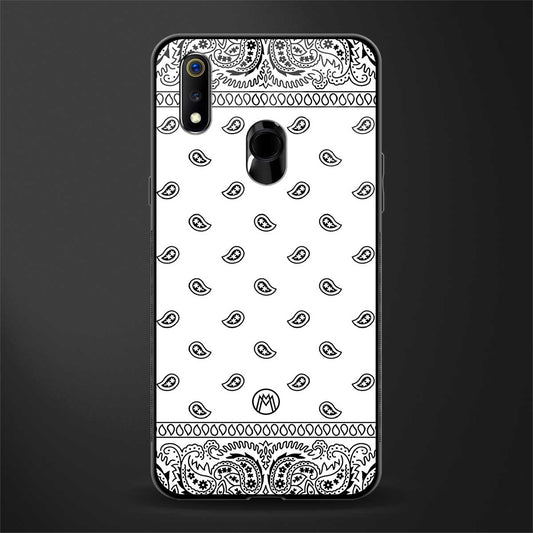 paisley white glass case for realme 3 image