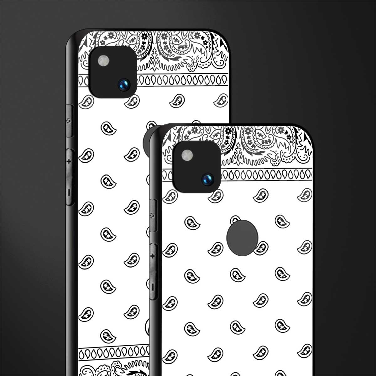 paisley white back phone cover | glass case for google pixel 4a 4g