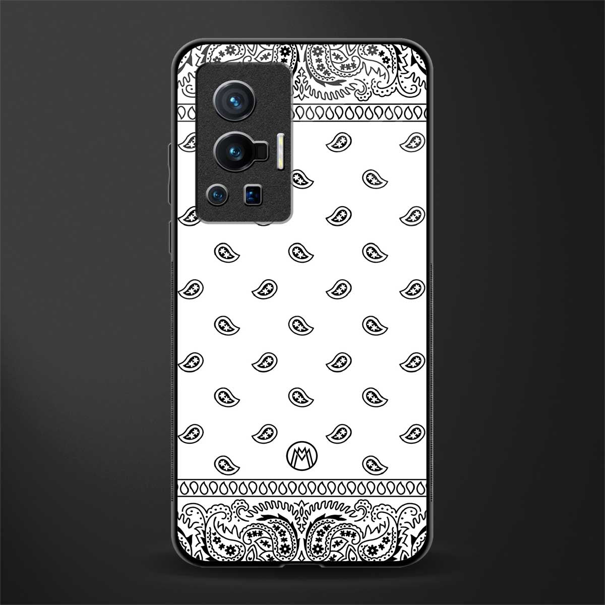 paisley white glass case for vivo x70 pro image