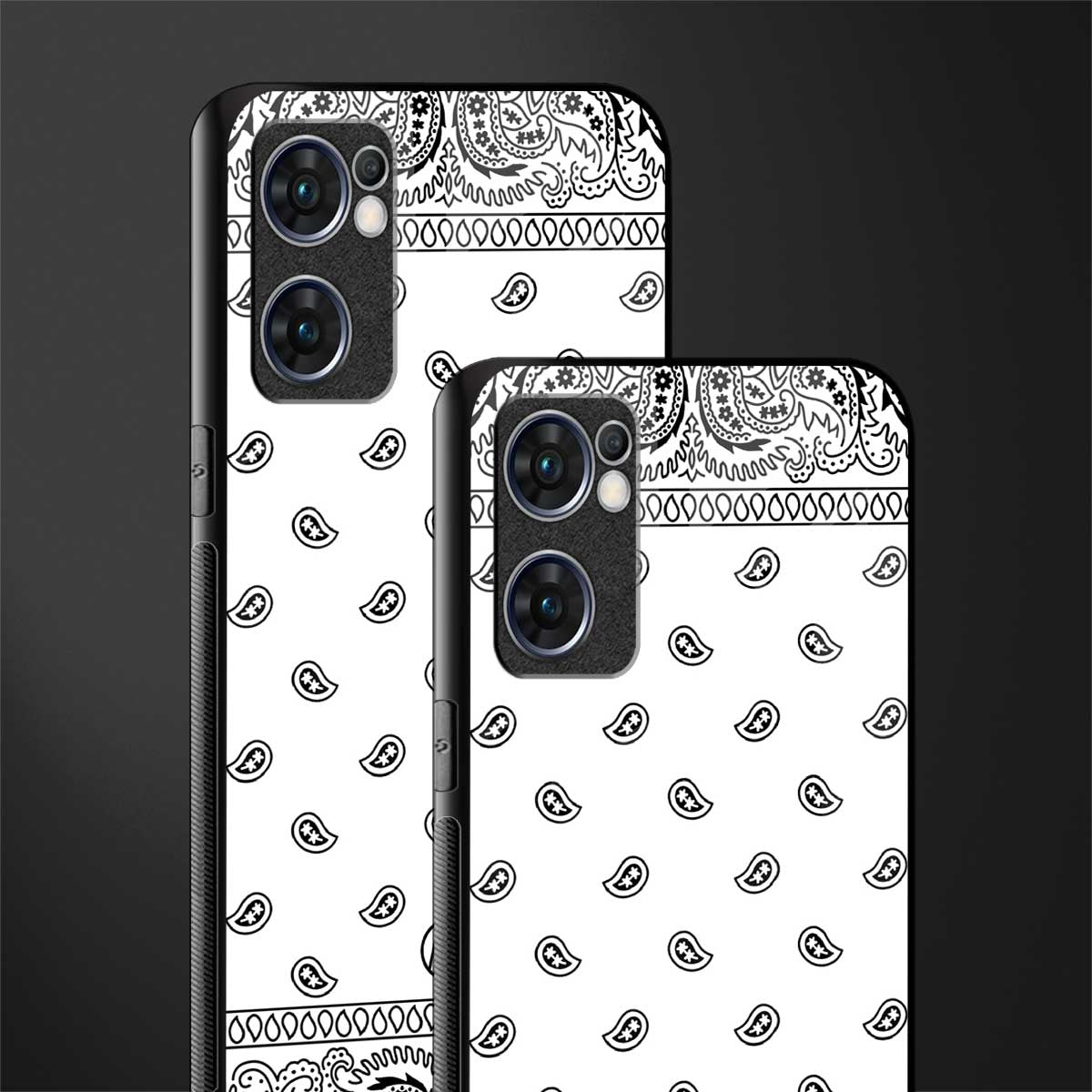 paisley white glass case for oppo reno7 5g image-2