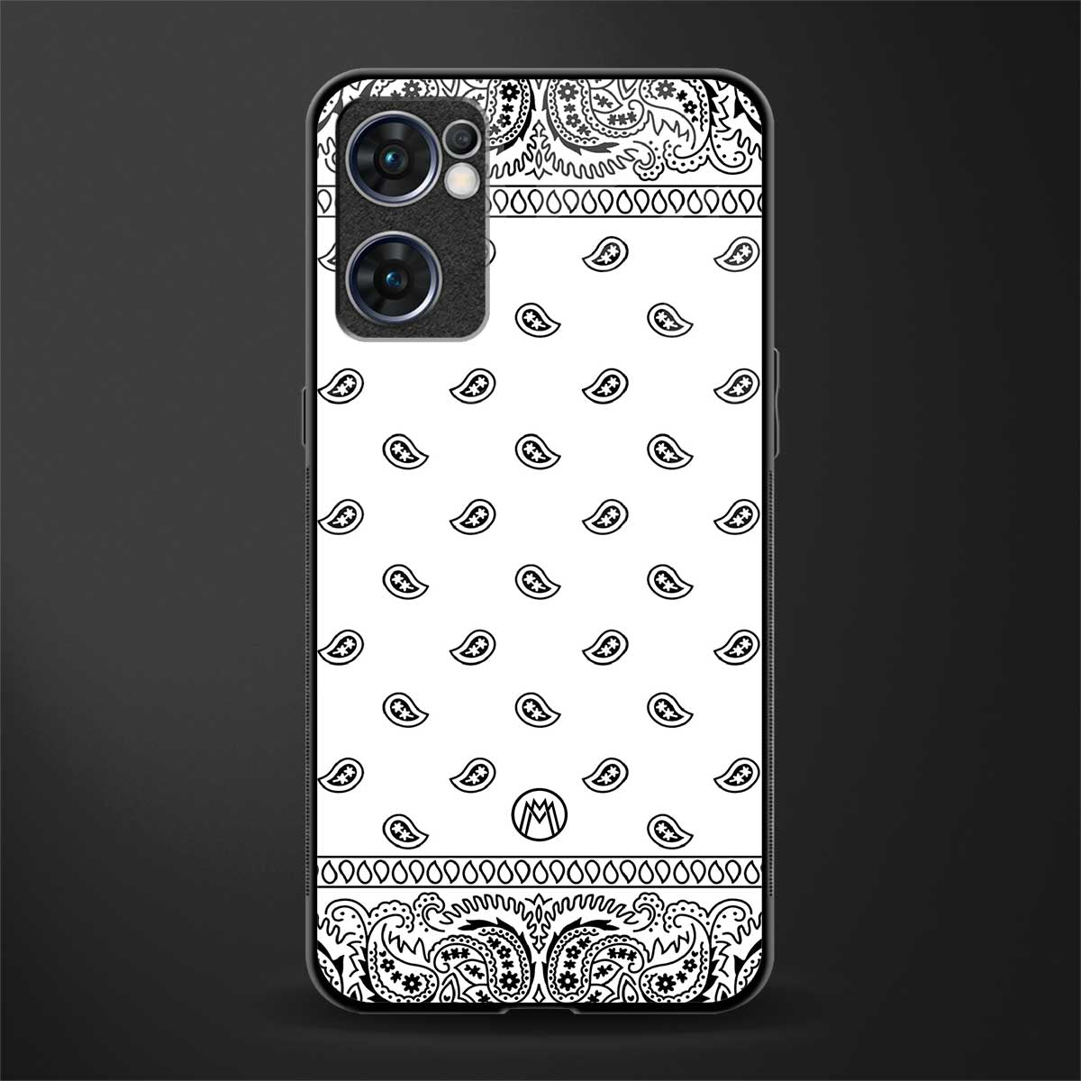 paisley white glass case for oppo reno7 5g image