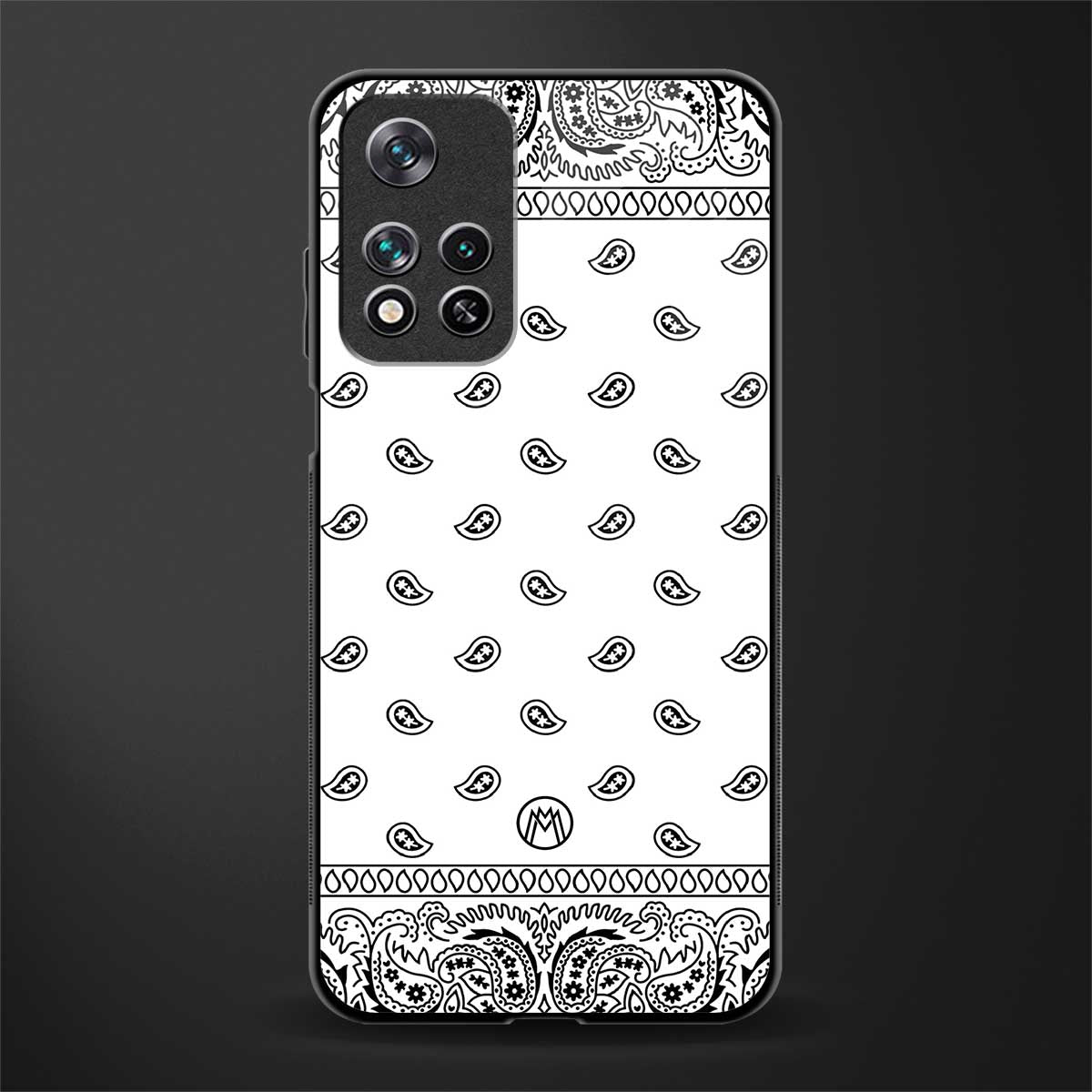 paisley white glass case for poco m4 pro 5g image