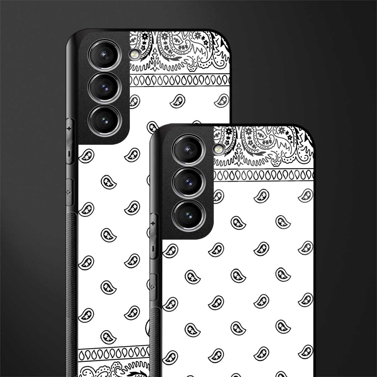 paisley white glass case for samsung galaxy s22 plus 5g image-2