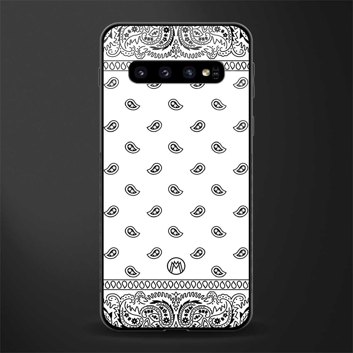 paisley white glass case for samsung galaxy s10 image