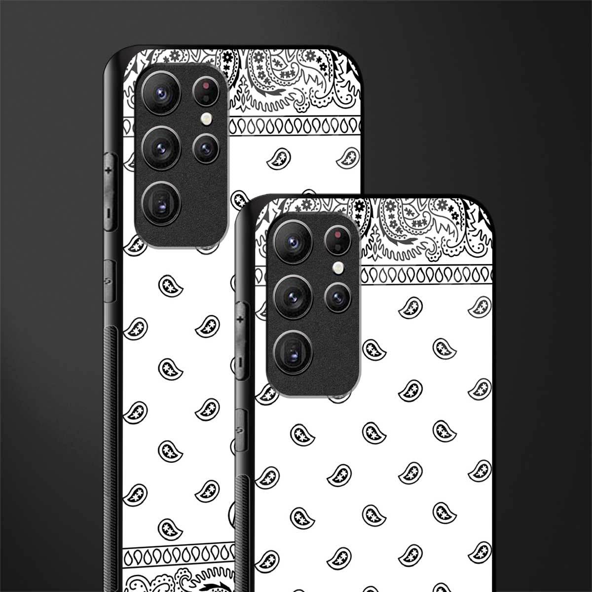 paisley white glass case for samsung galaxy s22 ultra 5g image-2