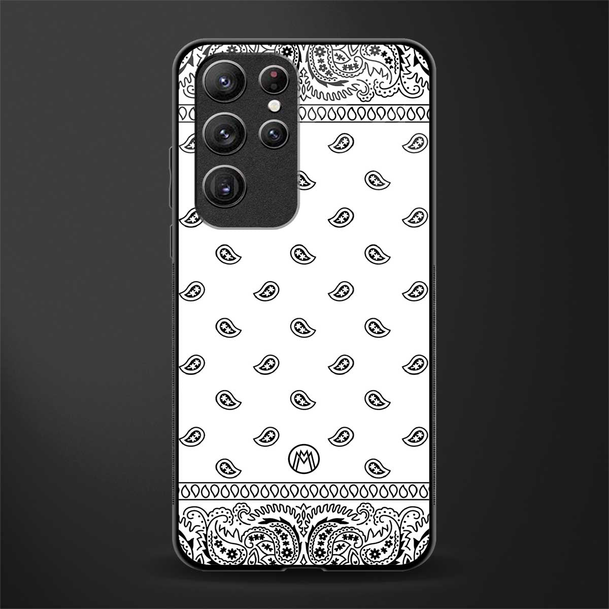 paisley white glass case for samsung galaxy s22 ultra 5g image