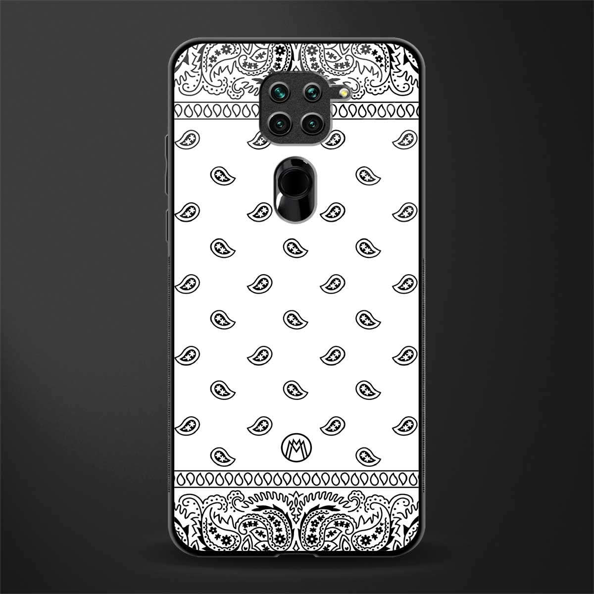 paisley white glass case for redmi note 9 image