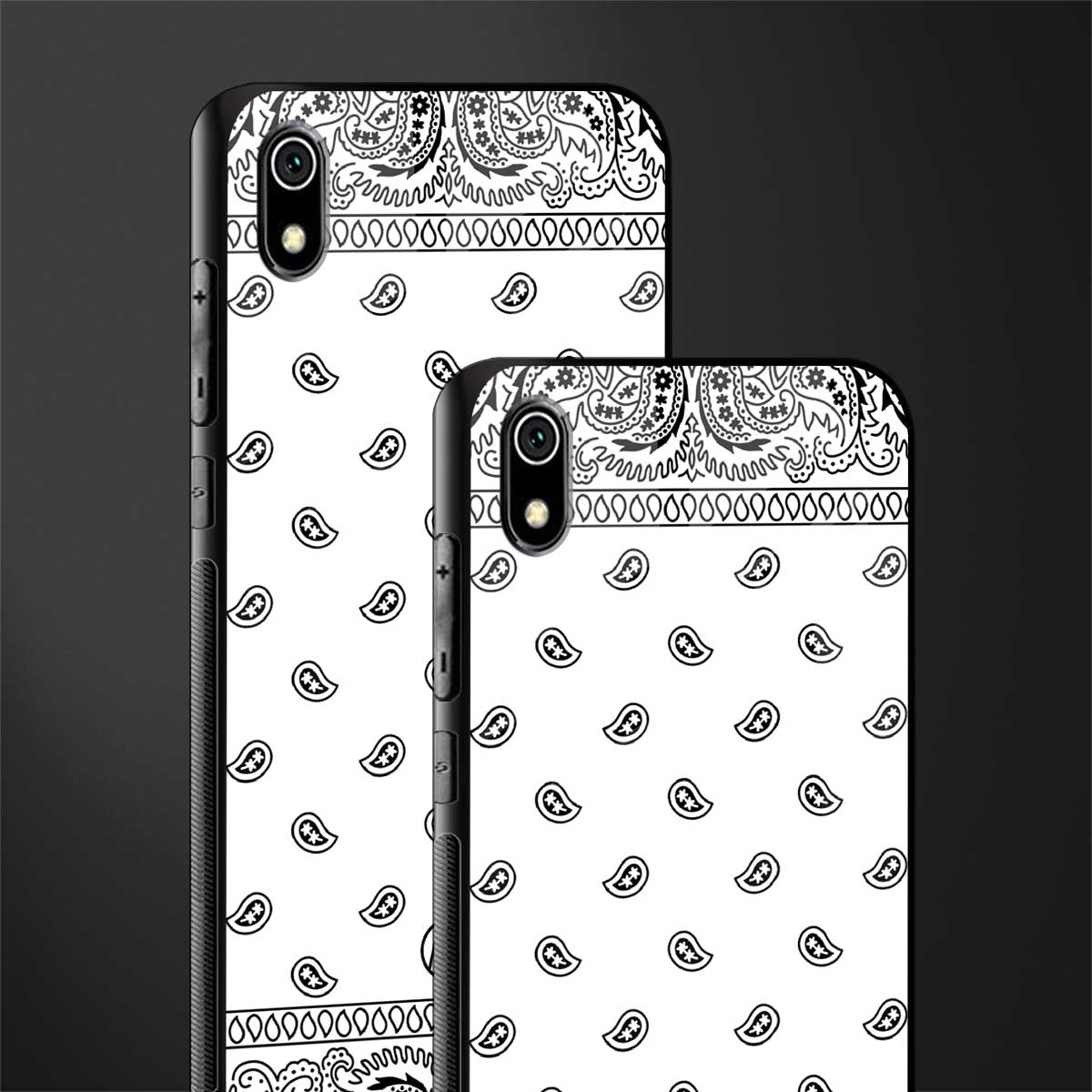 paisley white glass case for redmi 7a image-2