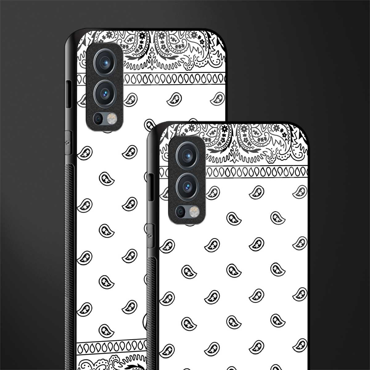 paisley white glass case for oneplus nord 2 5g image-2