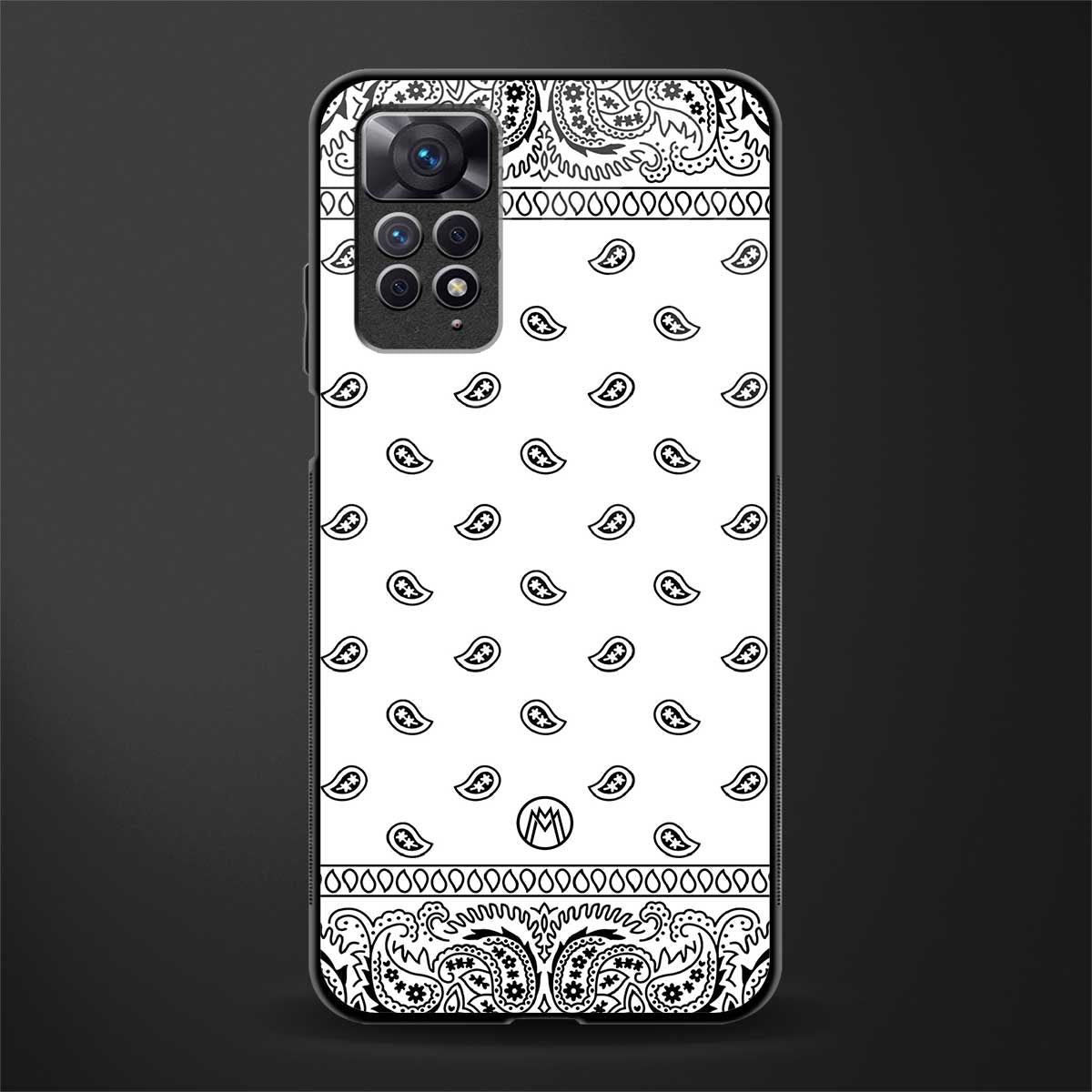 paisley white glass case for redmi note 11 image
