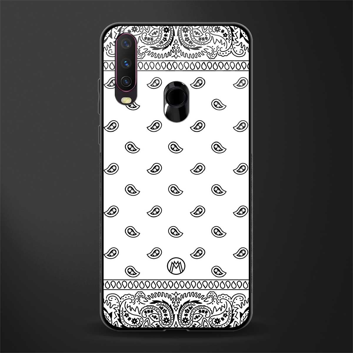 paisley white glass case for vivo y12 image