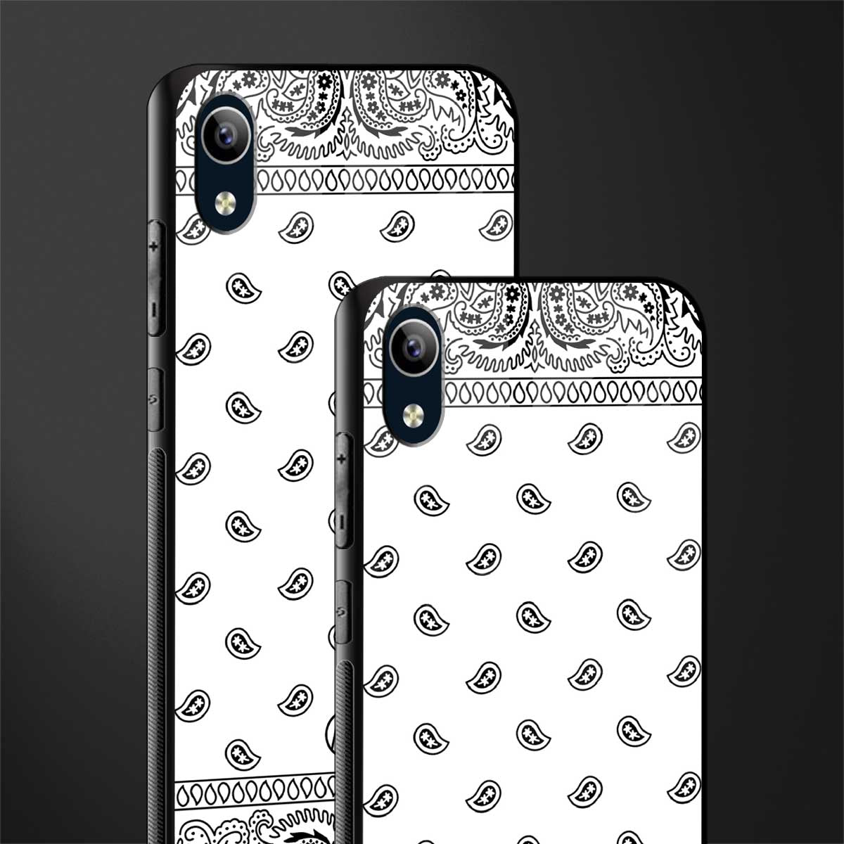 paisley white glass case for vivo y1s without fingerprint image-2