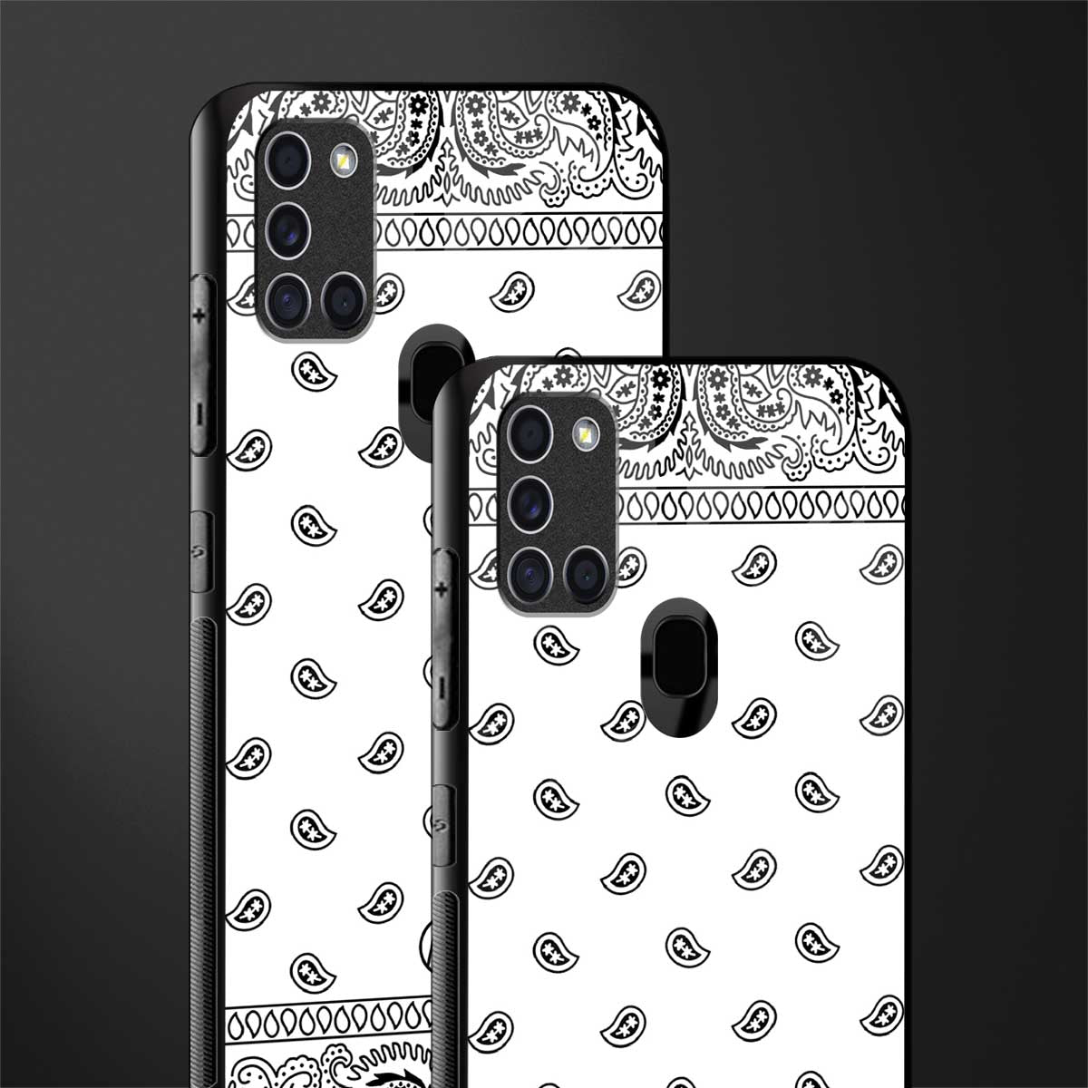 paisley white glass case for samsung galaxy a21s image-2