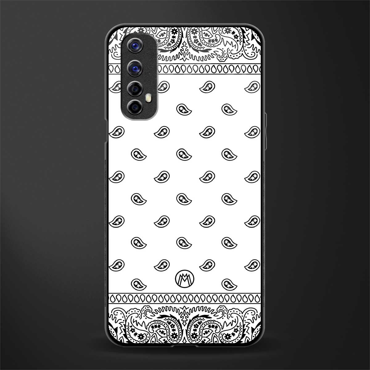 paisley white glass case for realme narzo 20 pro image