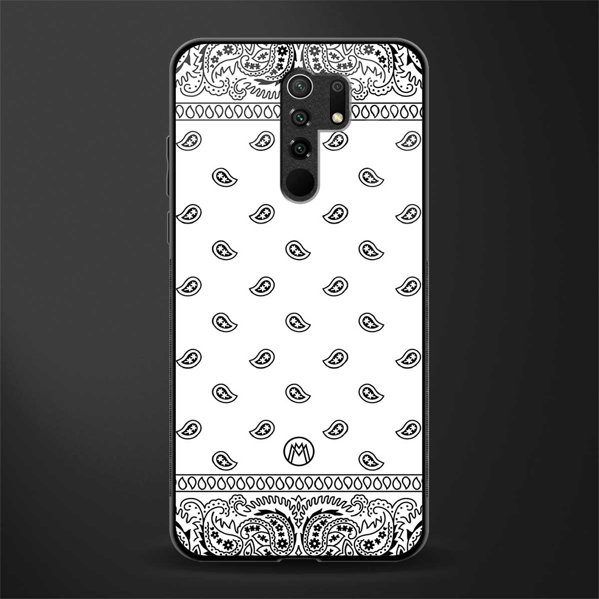 paisley white glass case for redmi 9 prime image