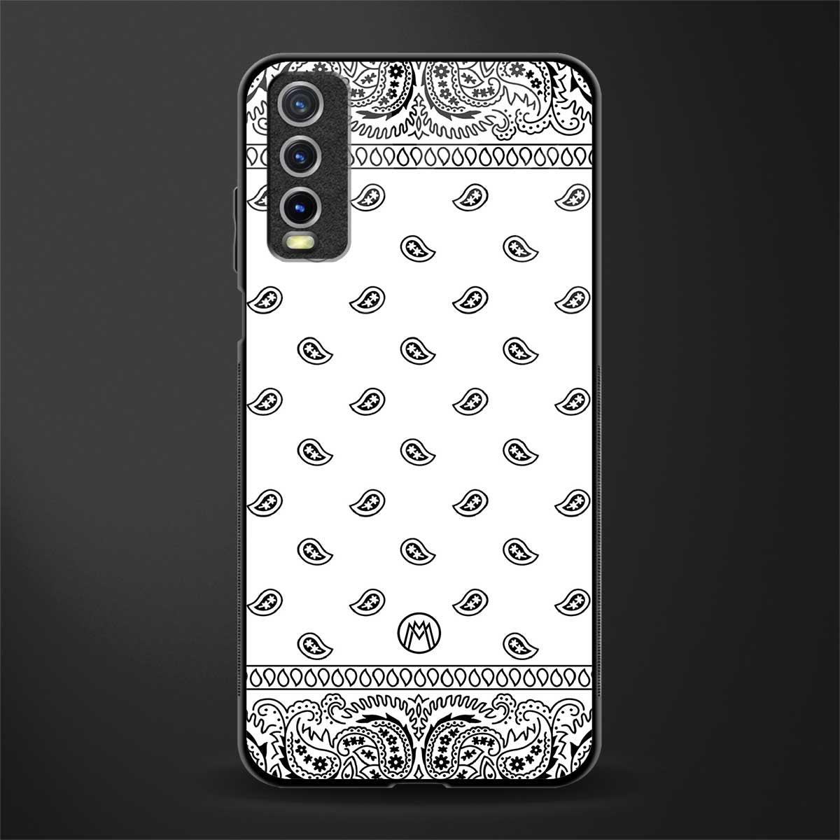 paisley white glass case for vivo y20 image