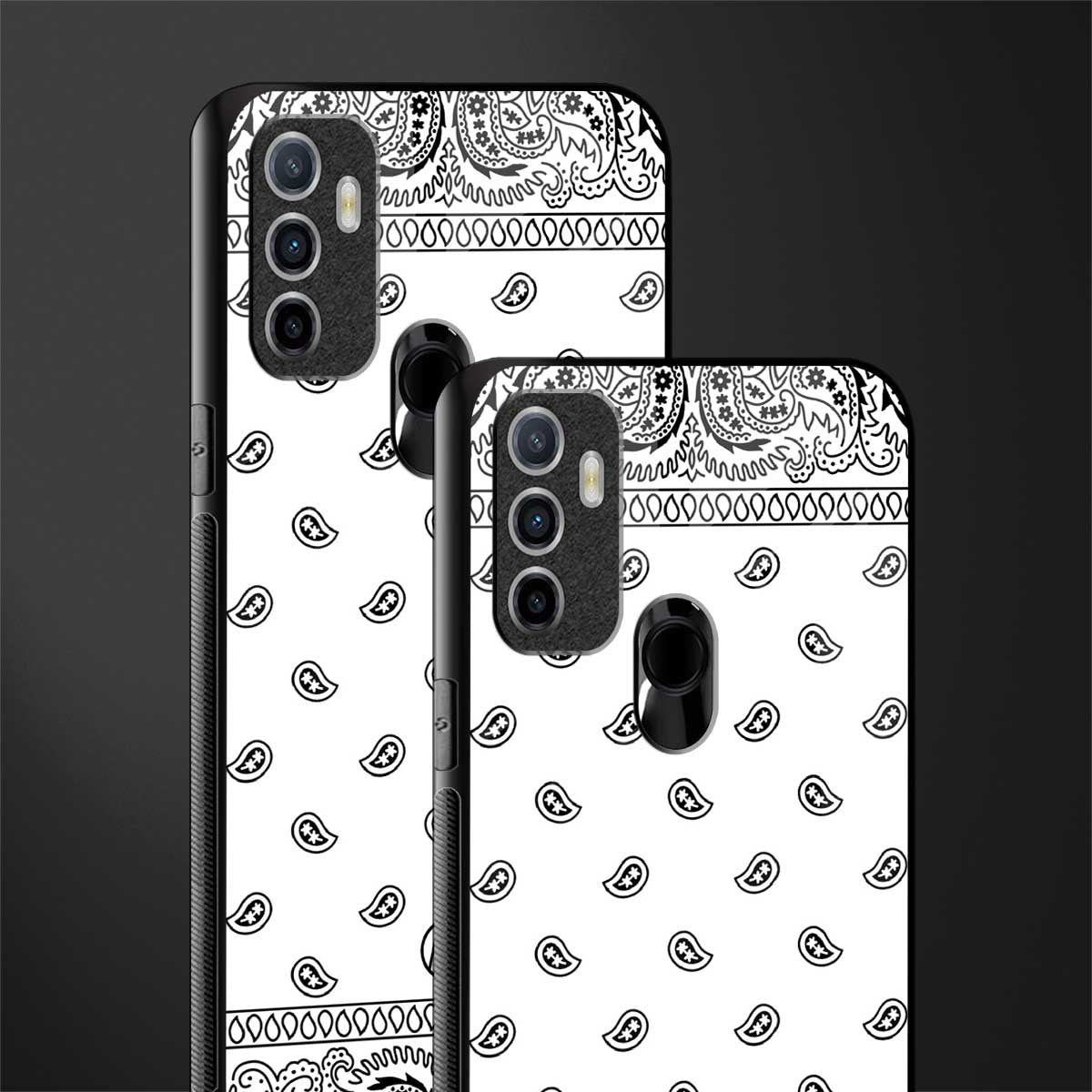 paisley white glass case for oppo a53 image-2