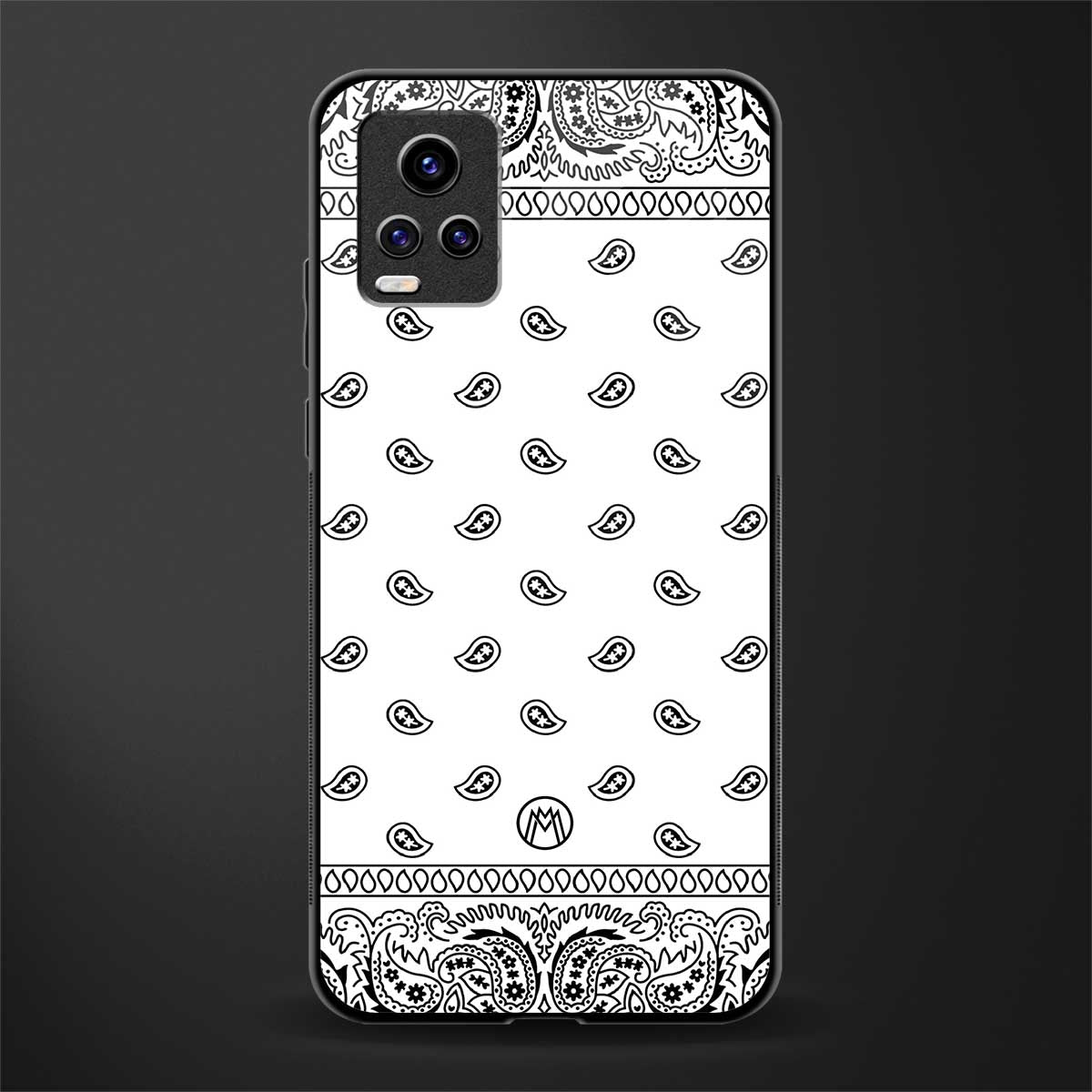 paisley white glass case for vivo v20 image