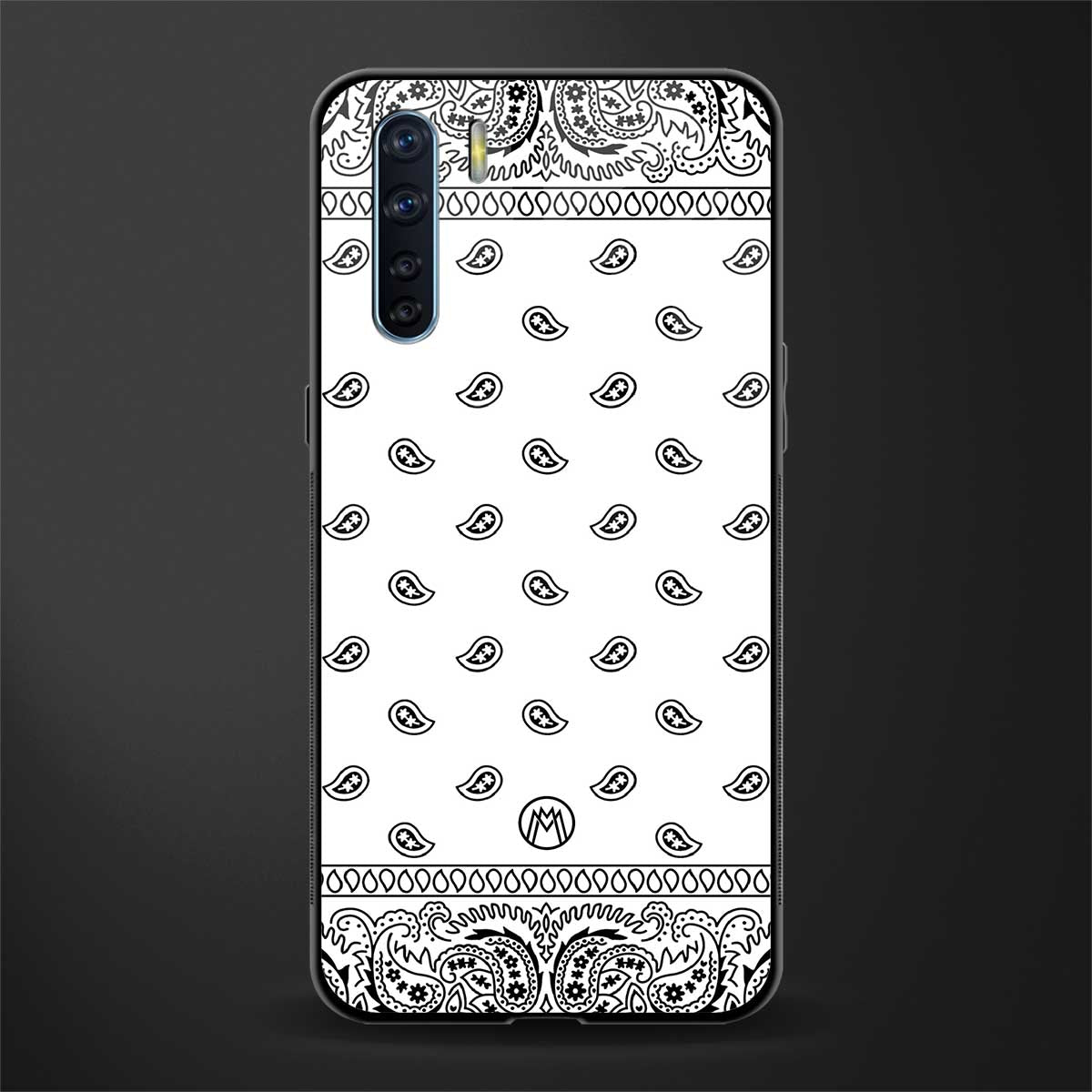 paisley white glass case for oppo f15 image