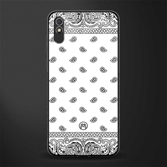 paisley white glass case for redmi 9a image