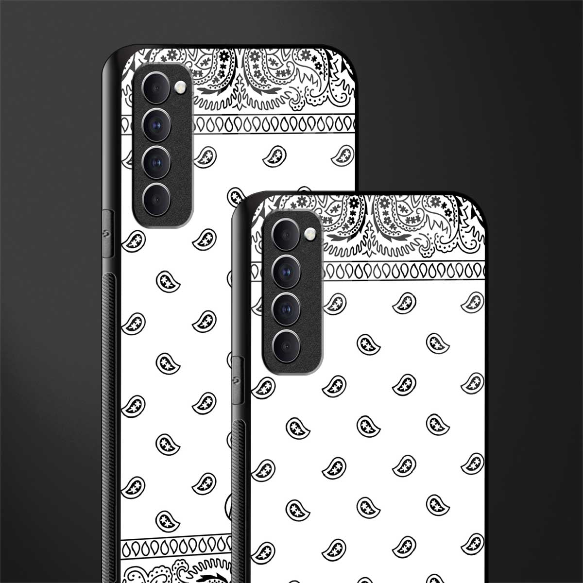 paisley white glass case for oppo reno 4 pro image-2