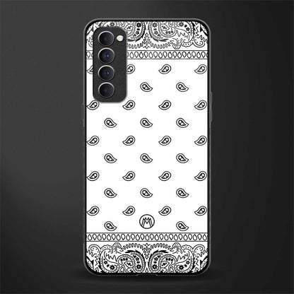 paisley white glass case for oppo reno 4 pro image