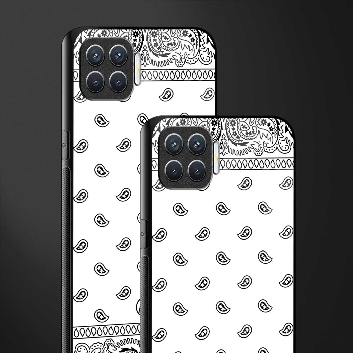 paisley white glass case for oppo f17 image-2