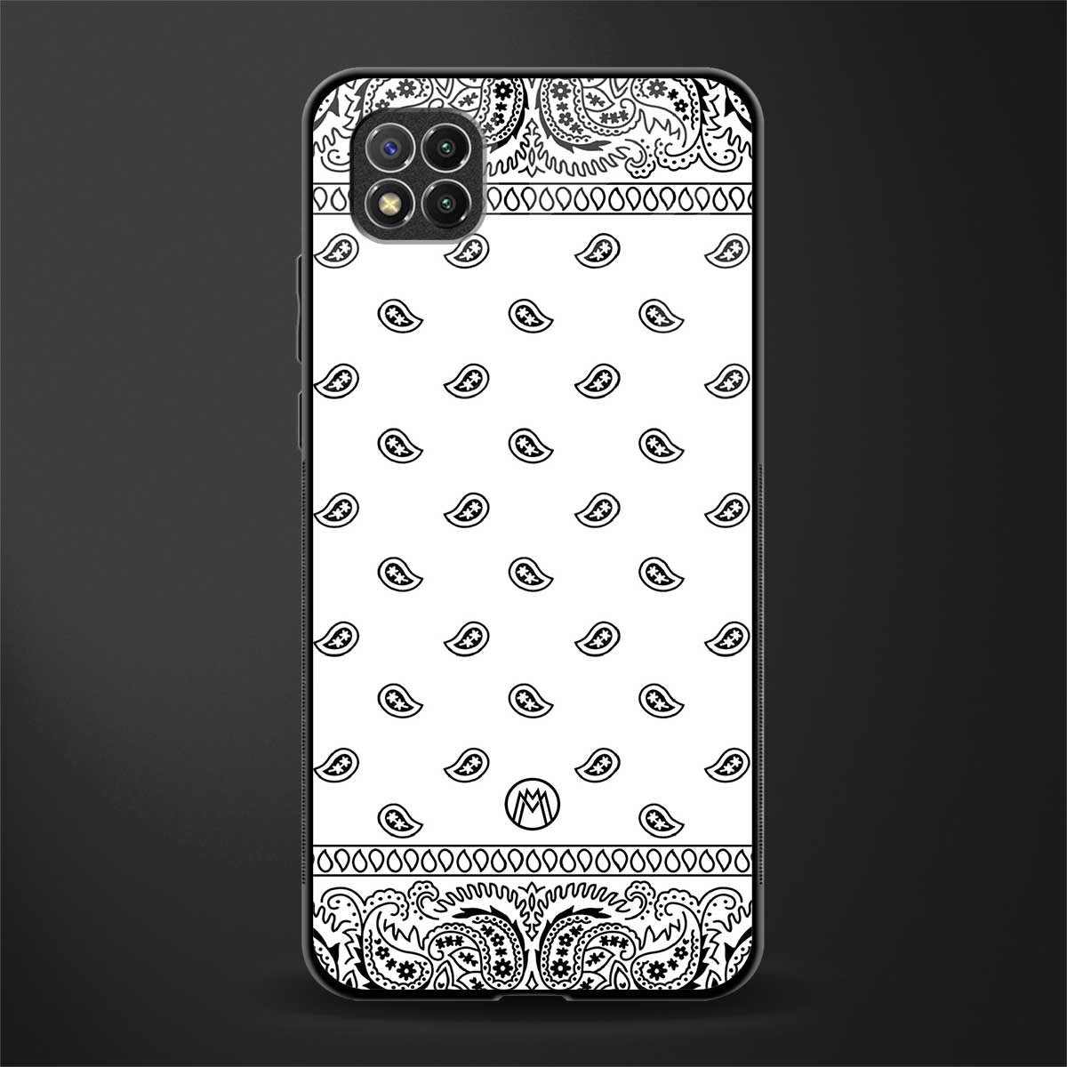 paisley white glass case for poco c3 image