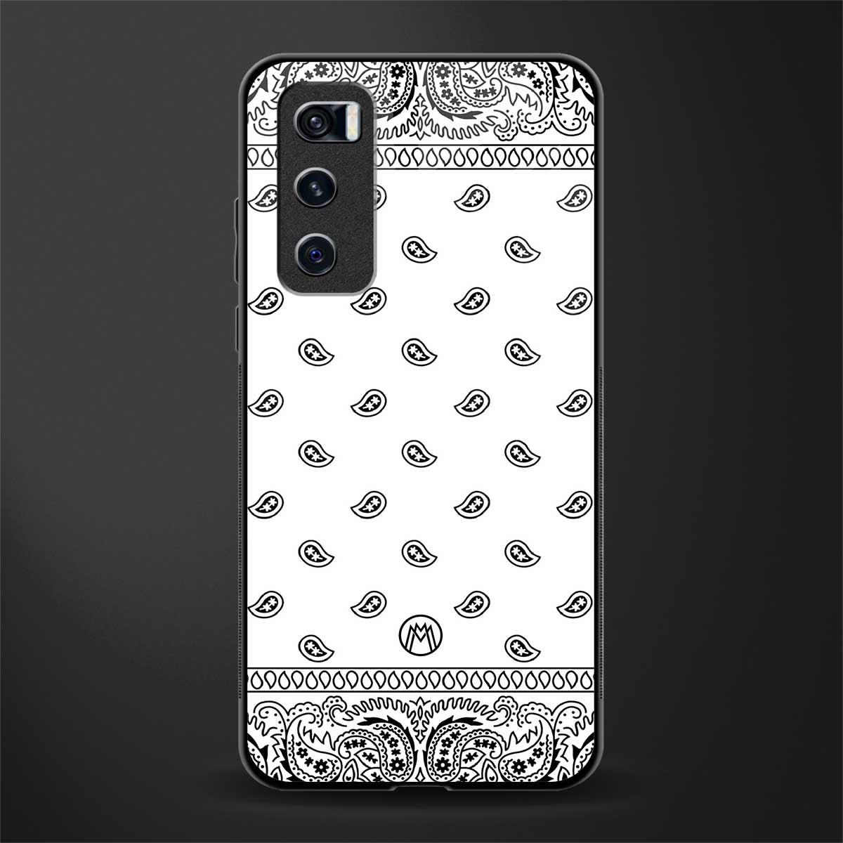 paisley white glass case for vivo v20 se image