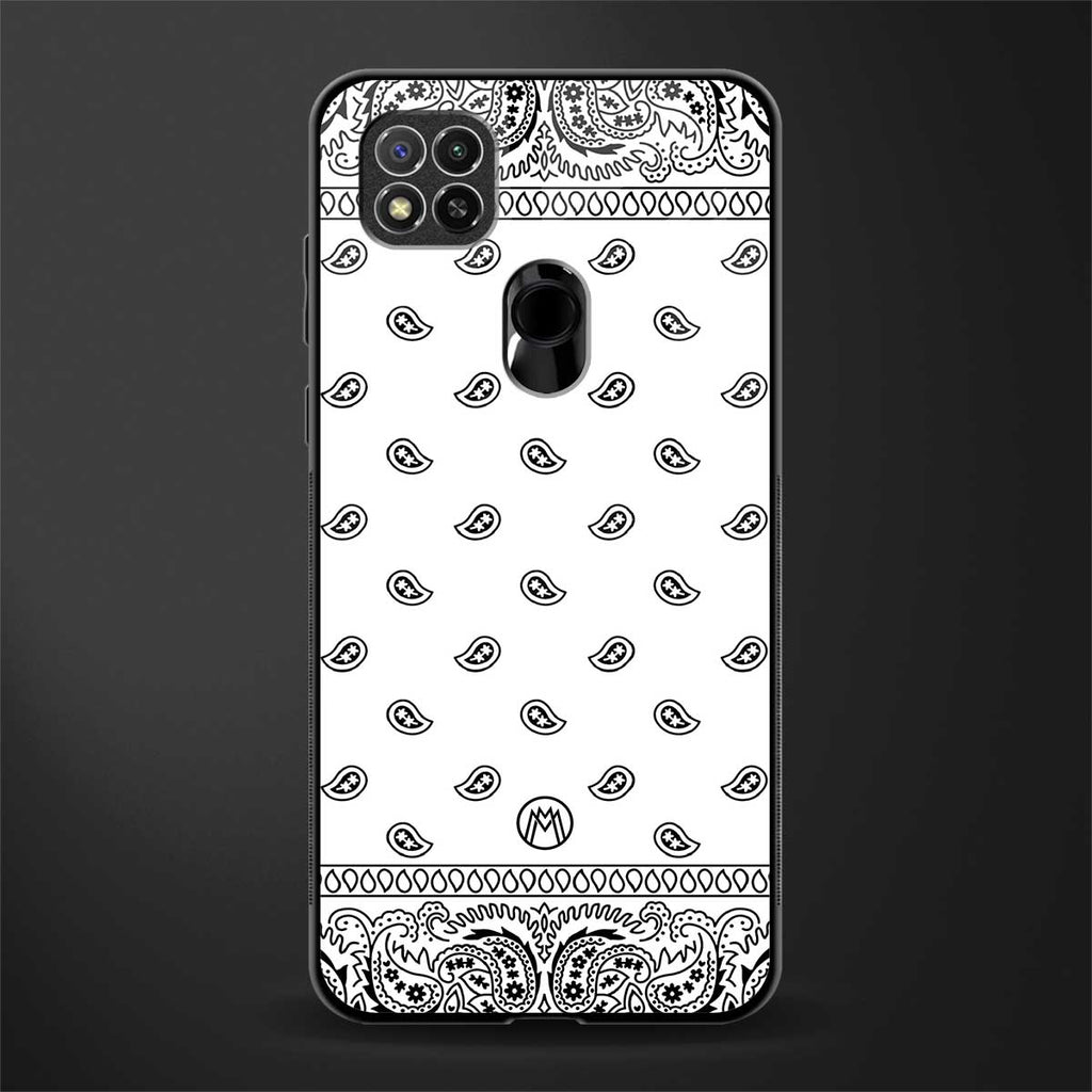 paisley white glass case for redmi 9c image